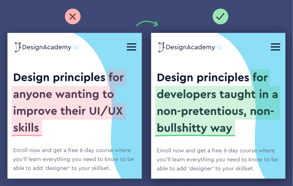 Design Academy before and after copy