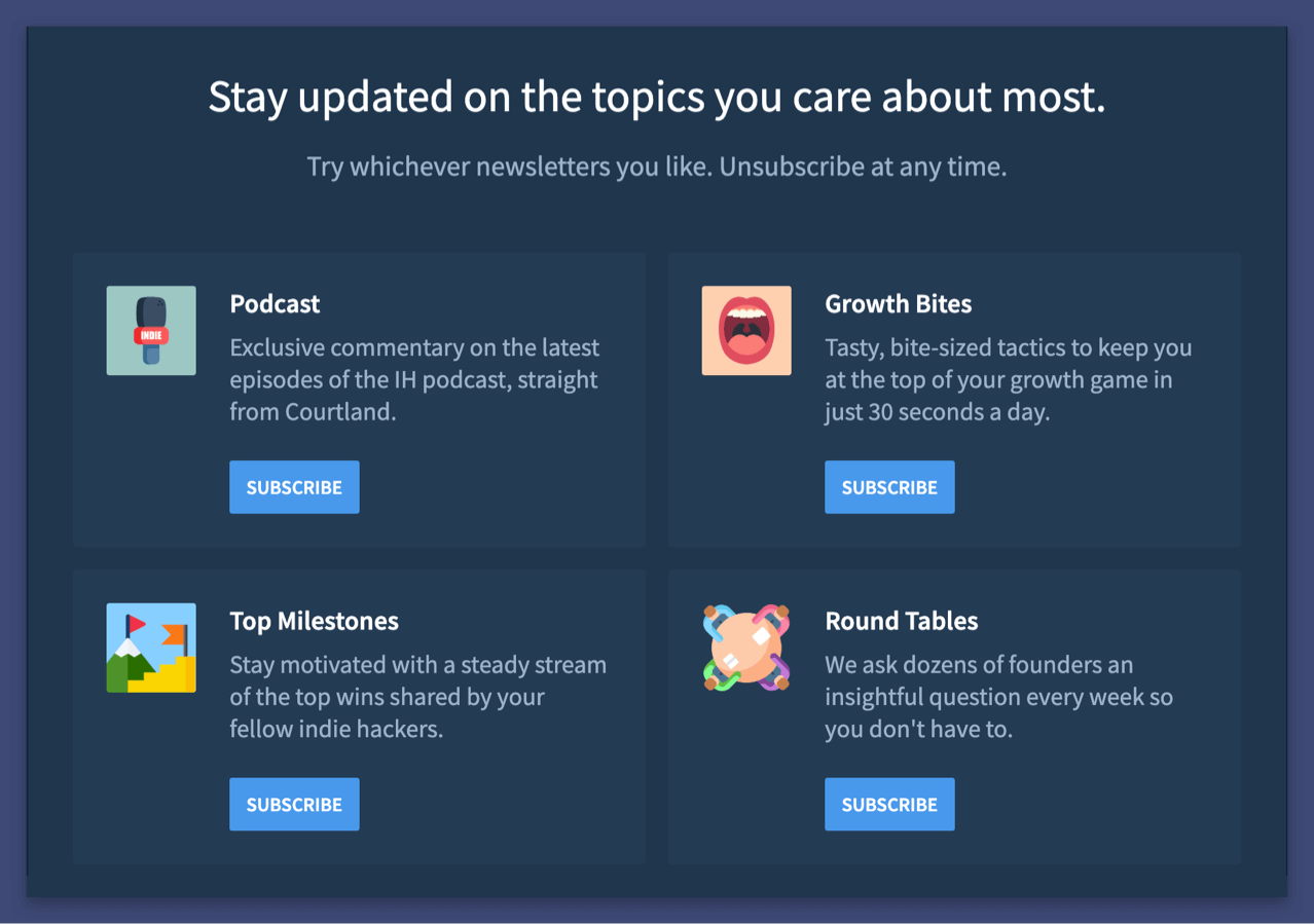 Indie Hackers Newsletter
